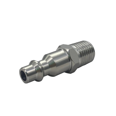 Beduan stainless steel air hose adapter, 1/4 NPT to 1/4 MPT, hex body for air compressors