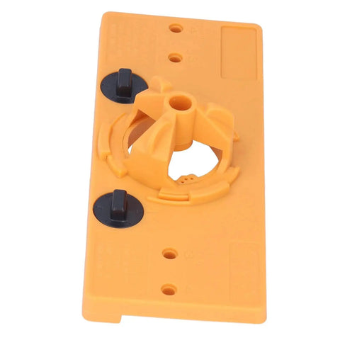 35mm Hinge Hole Jig Drill Set For Woodworking And Door Hinge Installation, Includes Cutter Bits And Locator For Precise Hole Alignment, Portable ABS Jig With Depth Stop In Bright Yellow, Perfect For Furniture Closet Doors And Cabinet Projects