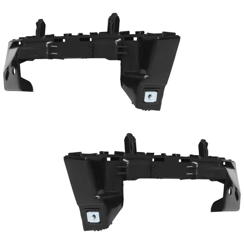 Front Bumper Cover Support Retainer Bracket Pair For 2016 2017 2018 2019 Cruze, two black brackets, side view.