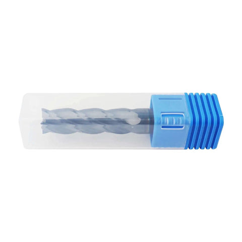 Carbide Long End Mill For Steels 9/16 Inch Shank And 2 Inch Length Of Cut, 4 Flute AlTiN Coated Square End Mill With 30 Degree Helix CNC Router Bit Zorqon in clear plastic case