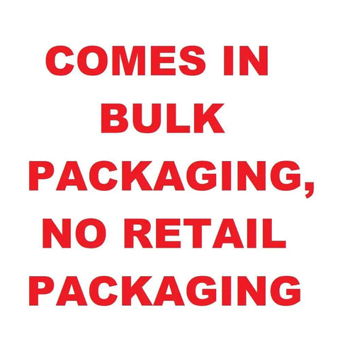 Text reading 'Comes in bulk packaging, no retail packaging' in bold red letters on a white background.