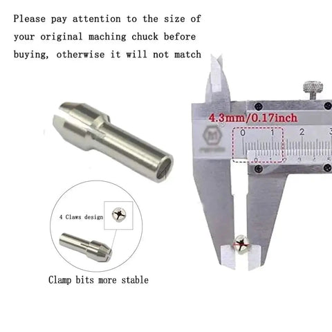 Measurement guide for Ten Piece Rotary Collet Nuts Set for Rotary Tools With 3 Jaw Quick Change Keyless Clamping Chuck.