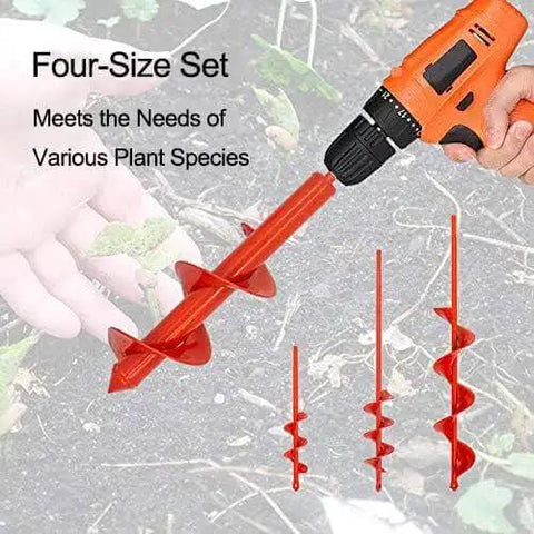 Efficient Garden Auger Drill Bit Set for Planting Four Size Garden Augers in One Bundle for Quick Planting and Bulbs