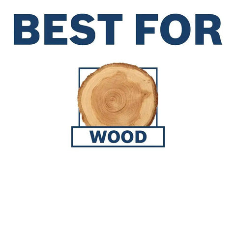 Best for wood graphic with tree cross-section and text "BEST FOR WOOD"