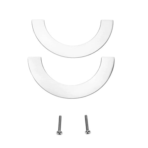 3.75 Inch C-C Furniture Pull Handles Semi Circular Half Circle Cabinet Wardrobe Door Drawer Pulls Two Pack Brushed Nickel with Screws