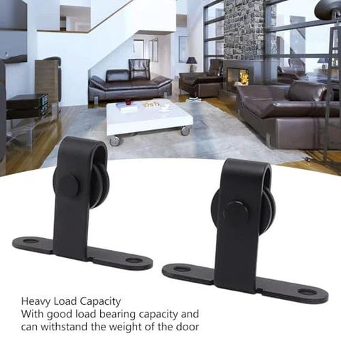 Ultra Quiet Mini Cabinet Barn Door Hardware Kit For Double Sliding Door Track Roller System High Load Bearing Smooth Glide Easy Install For Cupboard Wardrobe Closet Durable And Low Noise