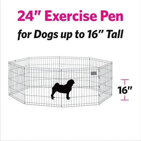 24-inch exercise pen for dogs up to 16 inches tall illustration