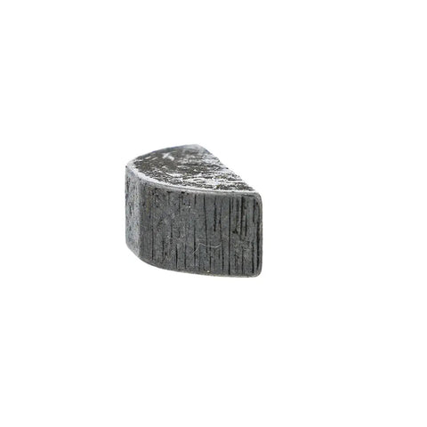 Side view of a Woodruff Key 714-0135 Replacement Fits Snow Thrower And Lawn Equipment Models Like 1028, metal half-moon shape.