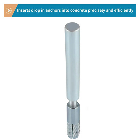 Drop In Anchors With Hand Setting Tool Kit For Concrete, includes hand setting tool for secure mounting in concrete.