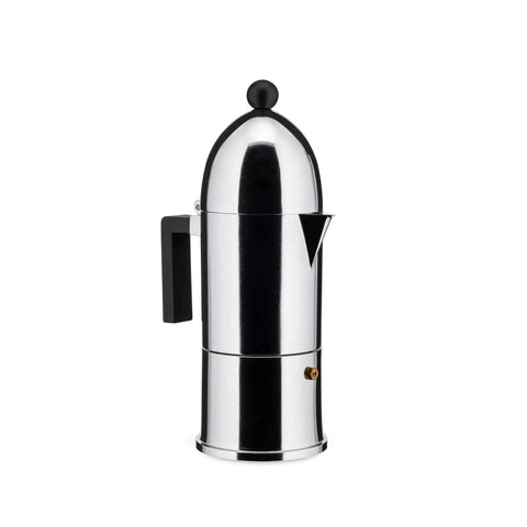 La Cupola Espresso Coffee Maker By Aldo Rossi Aluminum And Thermoplastic Resin 6 Cup Capacity Black Handle Classic Minimalist Design For Home Barista Vibes