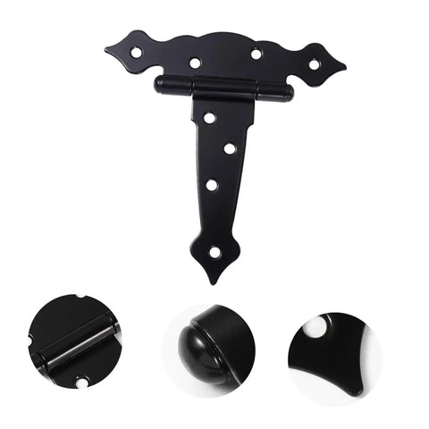 Black Painted Wrought Iron Strap Door Hinge Heavy Duty T Strap Decorative Hardware For Doors Cabinets And Sheds