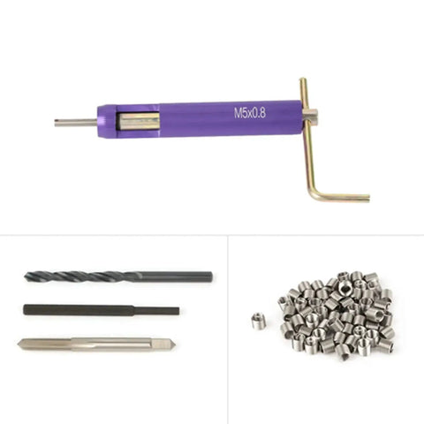 10-32 Helicoil Kit Stainless Steel Helical Screw Thread Inserts 50 Pieces with installation tools for thread repair