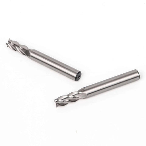 Workhorse HSS 4 Flute Milling End Mills Set With Straight Shank 7mm Cutter Dia 8mm Shank 63mm Overall Length 2 Pack For CNC