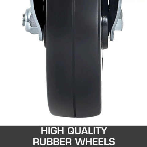 4 Pack 5 Inch Scaffolding Wheels With 1 Inch Solid Stem Rubber Caster Wheels Dual Locking Heavy Duty Casters 330 Lbs Capacity