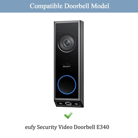 eufy Security Video Doorbell E340 front view with circular camera and black finish