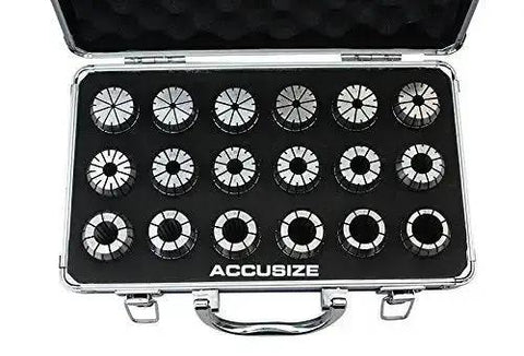 ER32 Collet Set From 3Mm To 20Mm By 1Mm Increments 18 Piece Set In Pro Grade Durable Aluminum Box Precision Ground