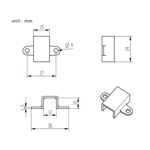 10 Pack N20 Micro Gear Motor Mounting Brackets 12mm Base Frame Holder Mounting Bracket Set With Fixed Hole Design blueprint