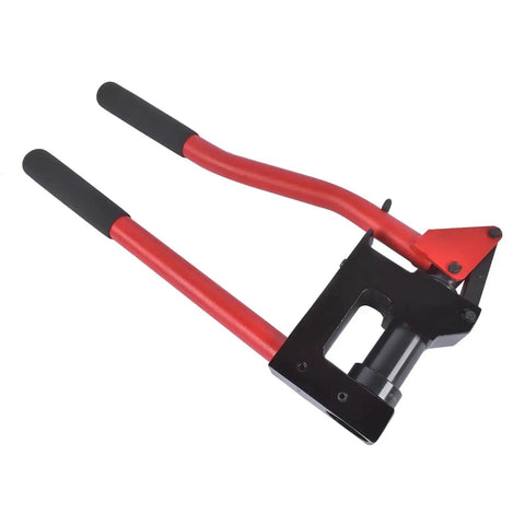 Lever-Action Sheet Metal Punch Kit for 20 Gauge Steel with Conduit Hole Cutter Set visible with handles highlighted.
