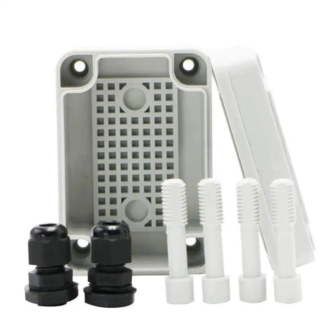 Tough As Nails Outdoor Weatherproof Electrical Box Grey IP67 ABS Plastic Case 3.74 X 2.56 X 2.17 Inches with 2 NPT 0.25 Inch Glands