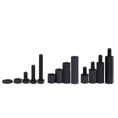 320Pcs M3 Nylon Hex Spacer Standoff Kit With Male And Female Threaded Pillars, Nuts, Screws For PCBs And Motherboards, Black