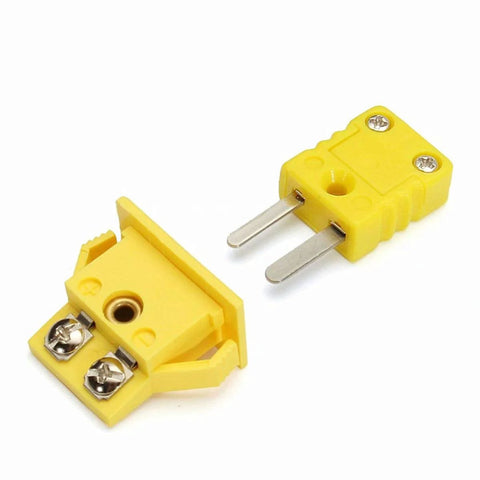 SeaISee 2Set K-Type panel-mount thermocouple socket and plug, yellow plastic, pair