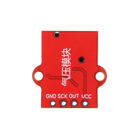 AITRIP air pressure sensor module on red PCB with GND, SCK, OUT, VCC four-pin header and mounting holes.