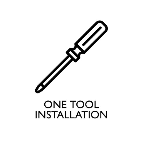 Diagram showing a screwdriver labeled 'One Tool Installation' for Oil Rubbed Bronze Cabinet Pull 3.5 Inch Length And 1.06 Inch Width Zinc Alloy.