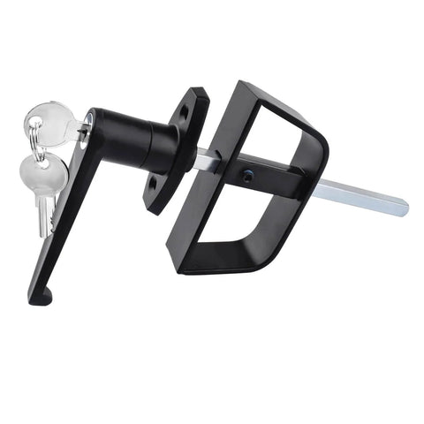 Black L-handle lock with keys from Complete Shed Door Hardware Kit