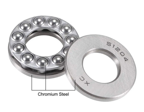 4 Pack 51204 Carbon Steel Axial Thrust Ball Bearings 20mm Inner Diameter 40mm Outer Diameter 14mm Width shown with chromium steel label