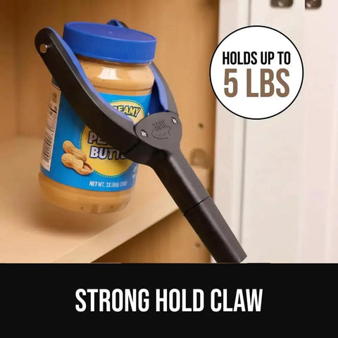 Ergonomic Rubber Lined Claw Reacher Tool For Seniors With No Slip Grip 360 Degree Rotating Head Foldable Trash Picker Handicap Helper Long Reach Grabber holding jar