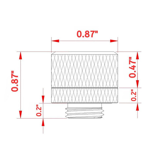 dracaena.io black compression fitting with knurled high-body design, G1/4 to 14mm OD for PC water cooling.