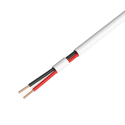 Cables Direct Online 18/2 alarm cable, white jacket, red and black 18 AWG conductors