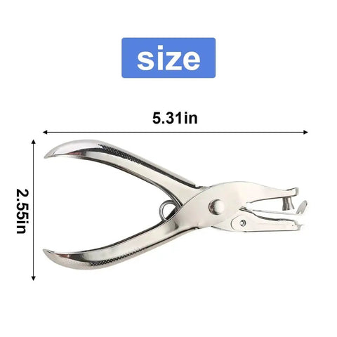 Quarter Inch Handy Hole Punch For Craft Paper And Tags Circle Shape Punch With Ten Sheet Capacity shown with dimensions