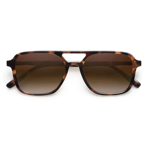 Retro Aviator Sunglasses For Women And Men Unisex Trendy Shades With Tortoise Frame And Brown Gradient Lenses UV400 Protection SJ2202