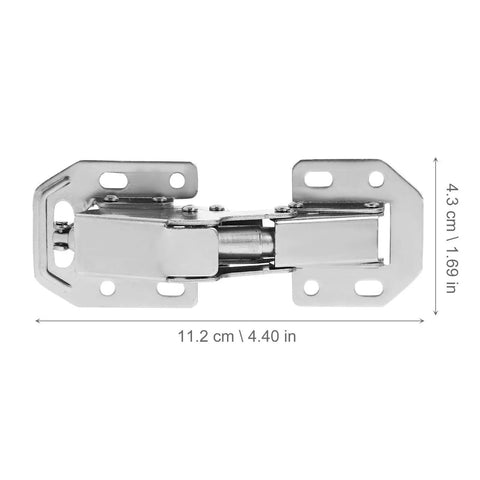 Hydraulic Soft Close Wardrobe Hinge Set Two Pack Concealed Cabinet Door Hinges with Thickened Base, top view with dimensions