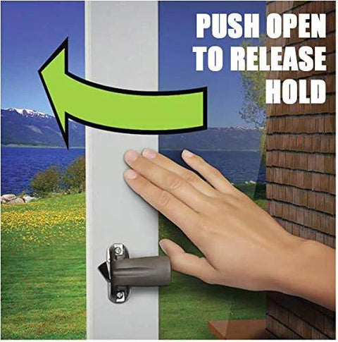 Touch-n-Hold Dual Door Closer System, black, heavy-duty storm door closer with hold-open feature.