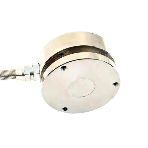 Space Saving Ultra Slim Flat Membrane Load Cell 25mm And 58mm High Precision Weight Sensor, silver cylindrical design with cable