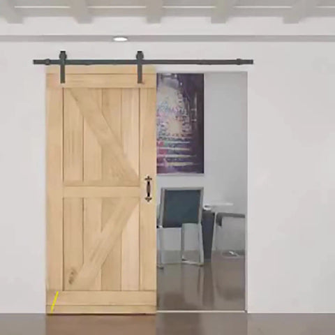 Two Pack Barn Door Soft Close Damper Kit Hole Free Mounting No Drill Quiet Closing Adjustable One Way Damping Buffer Hidden Behind Rail For Quiet Soft Closing SHOUCAN installed on wooden barn door