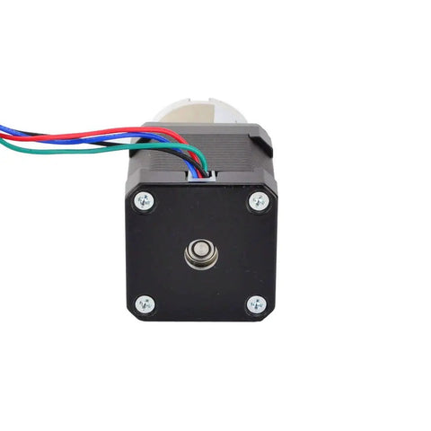 Front view of Boss Torque Planetary Gearbox for NEMA 17 Stepper Motor, 13.73 to 1 Gear Ratio, Bipolar 4 Wire for CNC and robotics.