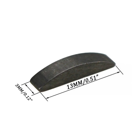 Woodruff Key Set For GY6 Chinese Scooters And ATVs 13mm By 3mm Width 4 Pack shown with dimensions 13mm and 3mm