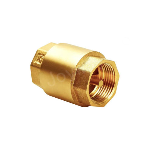 Brass 3/4 in NPT female check valve for one-way backflow prevention, 2-pack.