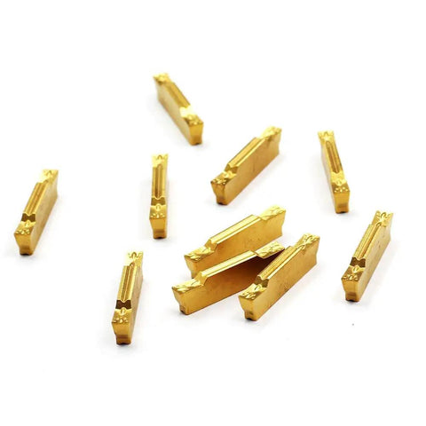 Carbide Grooving Inserts MGMN300 Multilayer Coated CNC Lathe Inserts For MGEHR MGIVR Grooving Cutoff Tool 3.0 Mm Thick 10 Pieces