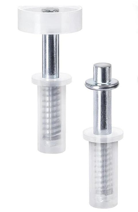 Spring Loaded Bi Fold Door Top Roller Guide Wheel And Top Pivot Kit showing two nylon metal pieces