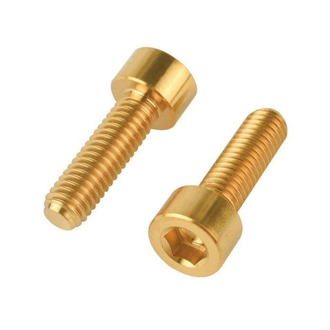 Gold Titanium M6x20 Socket Allen Hex Bolts For Bicycle Disc Brake Caliper Adapter Screws 4 Pack, corrosion resistant hardware.