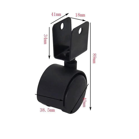 1.5 Inch Furniture Caster Wheels With Swivel And Brakes, Locking, 360 Degree Rotation Smooth No Noise Wheels, U Bracket Mounting