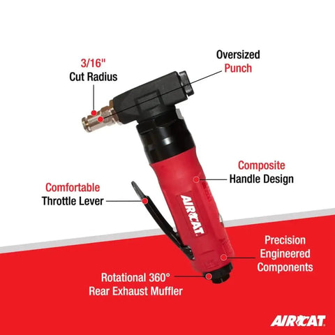 18 Gauge Nibbler Sheet Metal Cutter For Auto Body And Ductwork Projects Heavy Duty Bevel Free Cutting Tool With Precision Punch Red And Black Handle