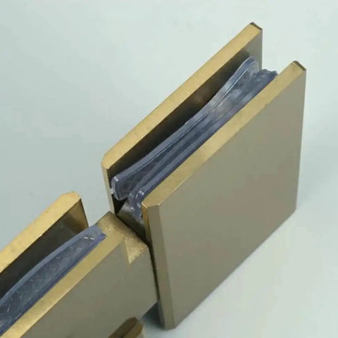 Frameless Glass Shower Door Hinge With 180 Degree Swing Brushed Stainless Steel Wall Mounted Bathroom Hardware close-up