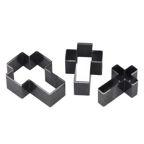 Cross Shape Leather Cutting Die Kit For DIY Leather Crafts Manual Punch Tool Set In Alloy Steel Easy Handheld Dies, 3-piece set.