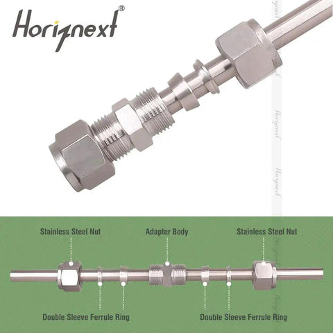 Stainless Steel 304 Compression Fitting From Horiznext For One Quarter Inch Outer Diameter Tubing Connecting Stainless Steel Copper