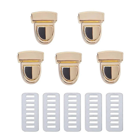 Light Gold Metal Twist Lock Clasps For Purses Bags And Wallets 5 Piece Set Secure Purse Hardware For DIY Handbags Briefcases And Wallet Making Durable Finish And Easy Lock Mechanism